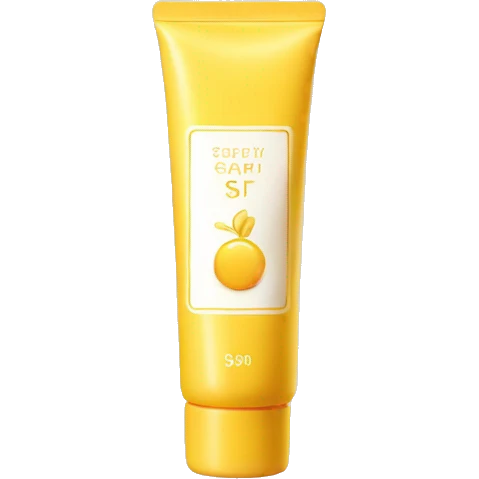tube of spf cream in yellow color  emoji