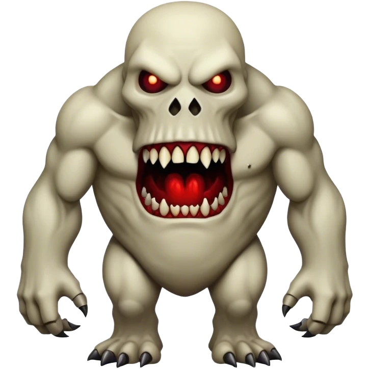 Blood scary exe lost media mutant monster golem experiment zone 51 monster with long teeth in just ipnone style emoji
