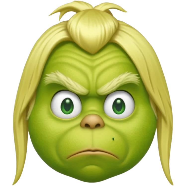 Grinch with blonde hair emoji