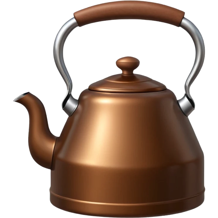 GENERATE A BROWN KETTLE WITH LING BODY HAVING HANDLE AT RIGHT SIDE emoji