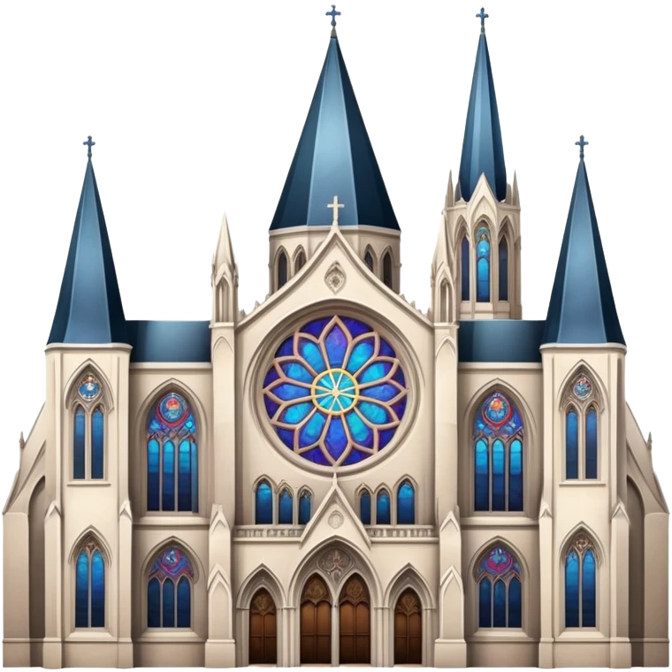 gothic cathedral with stained glass windows and spires emoji