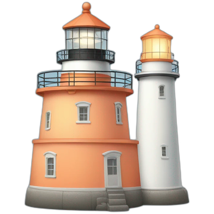 Peach colored lighthouse emoji