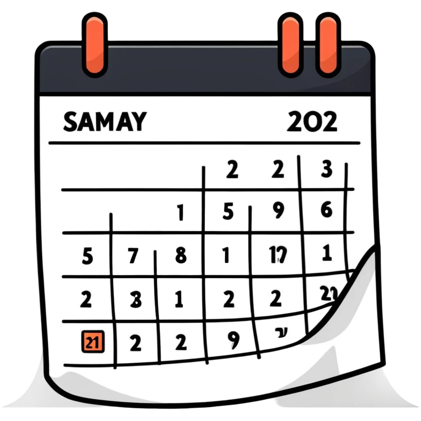 colorful sticker-style icon logo for an open source self-hosted calendar app, inspired by Fantastical, with a calendar page and subtle open source symbol emoji