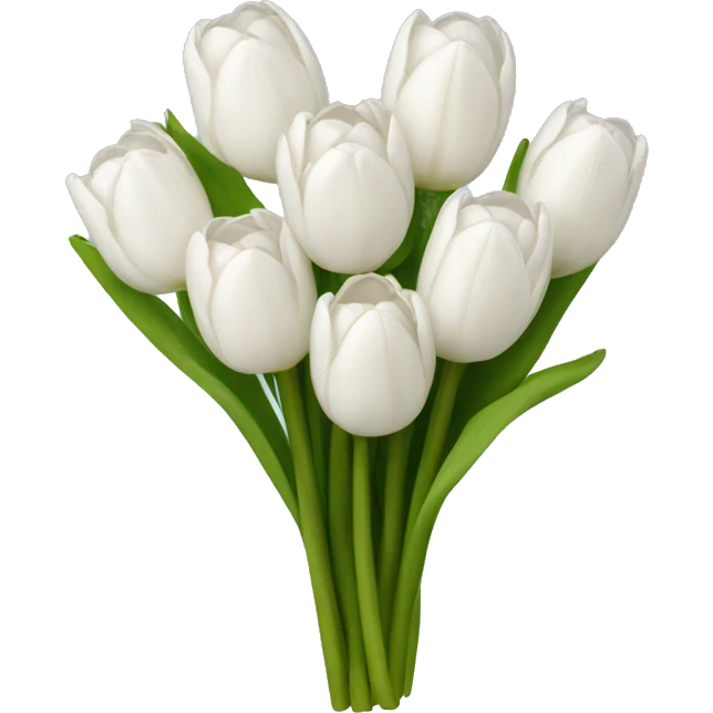 white tulip bouquet  emoji