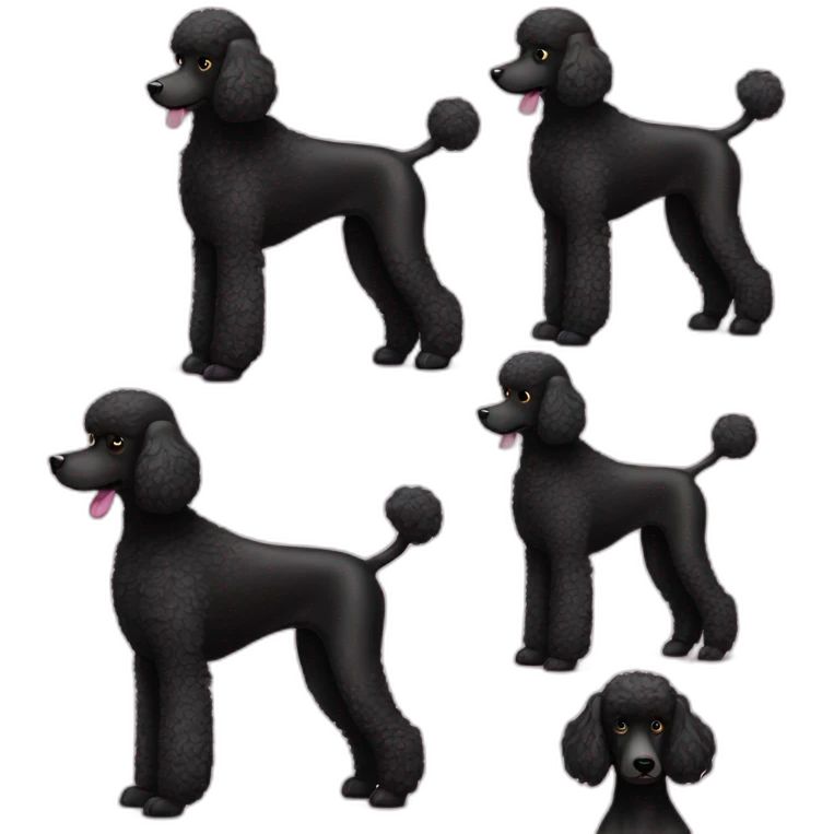 Black Poodle is peeing emoji