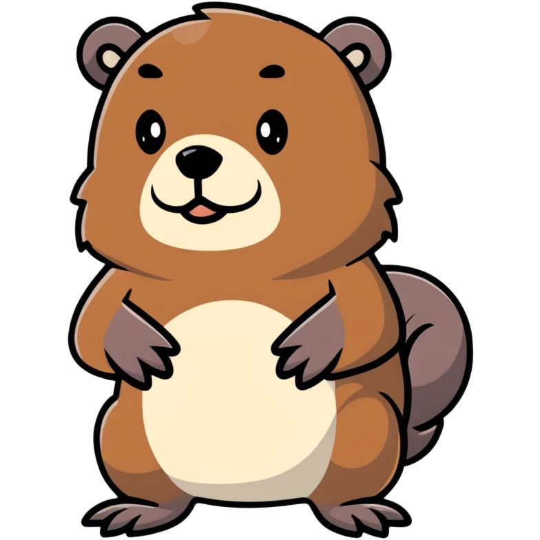 brutal beaver with a black beard emoji