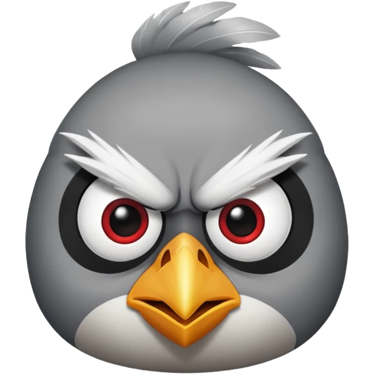 Angry bird in grey different style  emoji