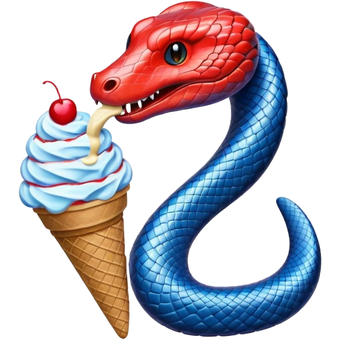 dondurma yiyen yılan emoji