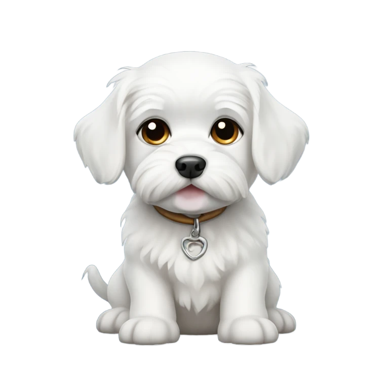 White dog Maltese puppy  emoji
