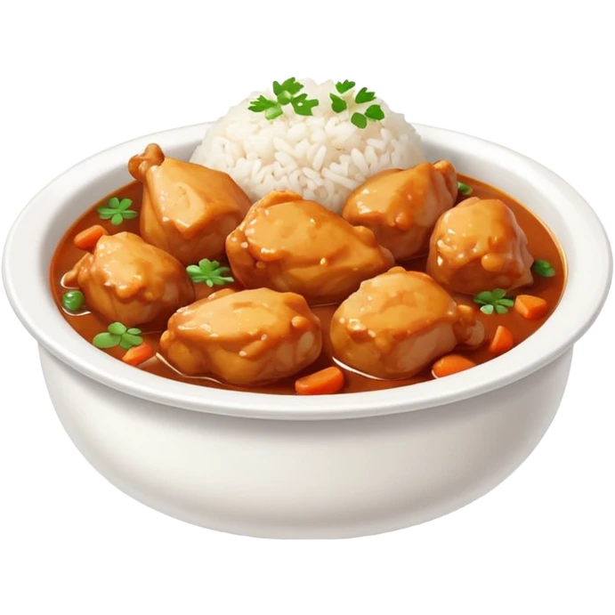 stew chicken chunkc with white rice emoji