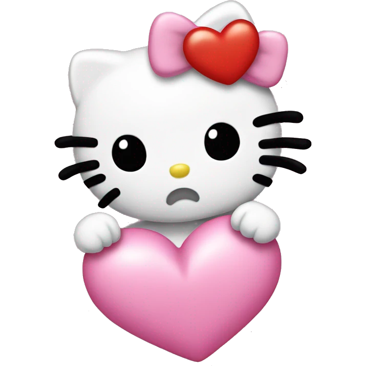 hello kitty with heart emoji