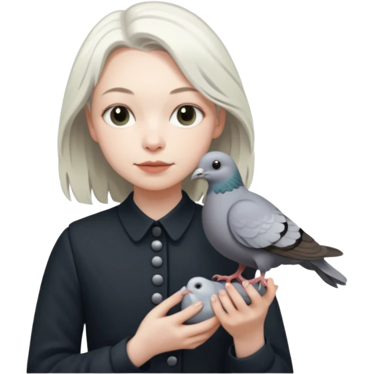 phoebe bridgers holding a pigeon emoji