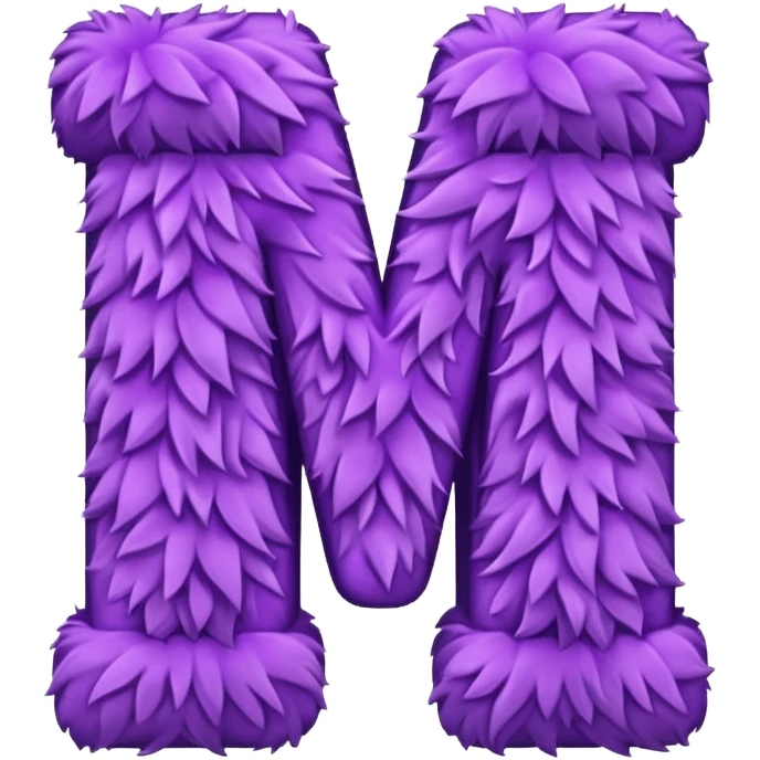 The fluffy letter M is purple in color emoji