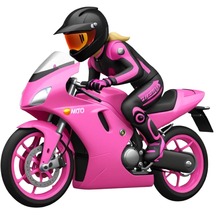 moto sportiva con scritta nera e solo avanti rosa fluorescente  emoji
