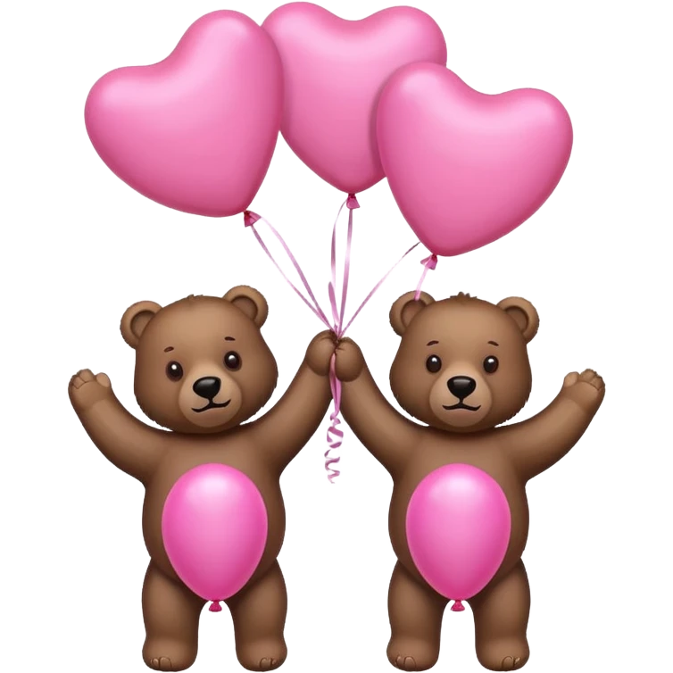 brown bears in pink balloons  emoji