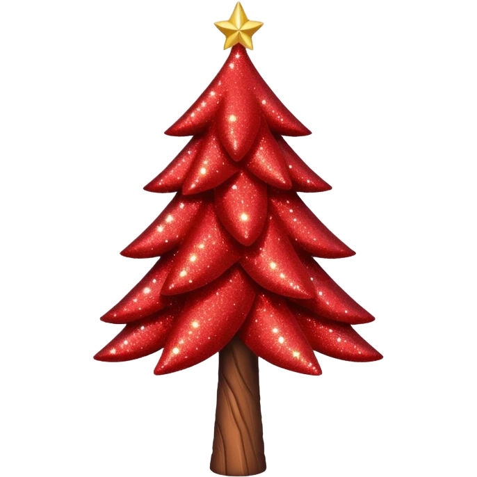 red glitter tree emoji