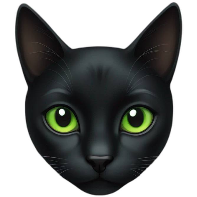 Black cat green eyes emoji
