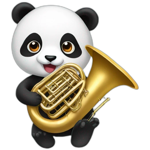 Panda playing a tuba emoji