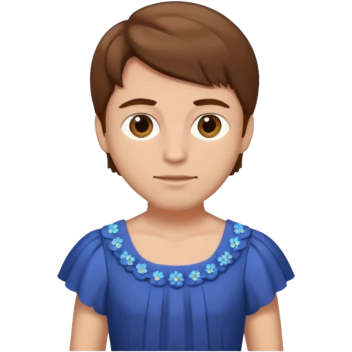 a man with brown hair in female clothes emoji