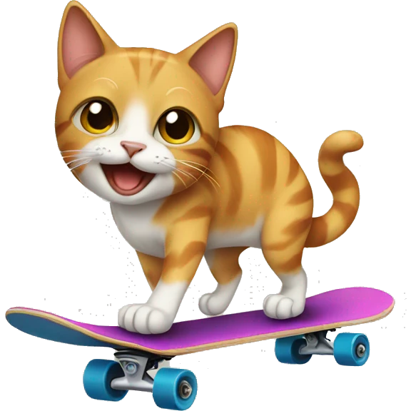 Cat on a skateboard emoji