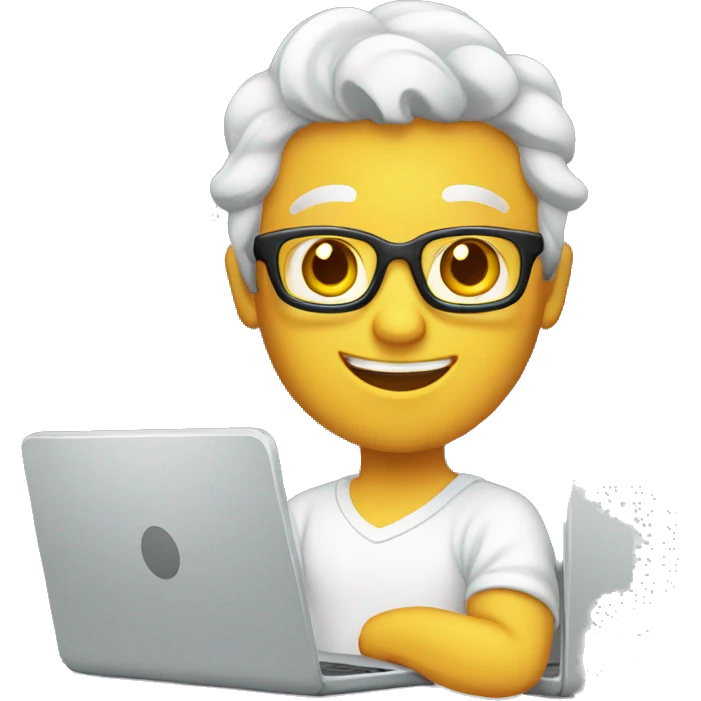 Chico blanco con laptop emoji