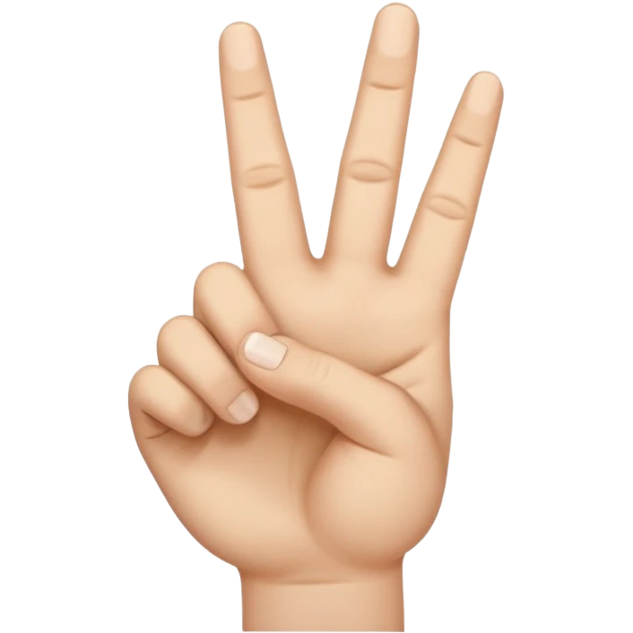 Una mano haciendo la w con los dedos cruzados emoji