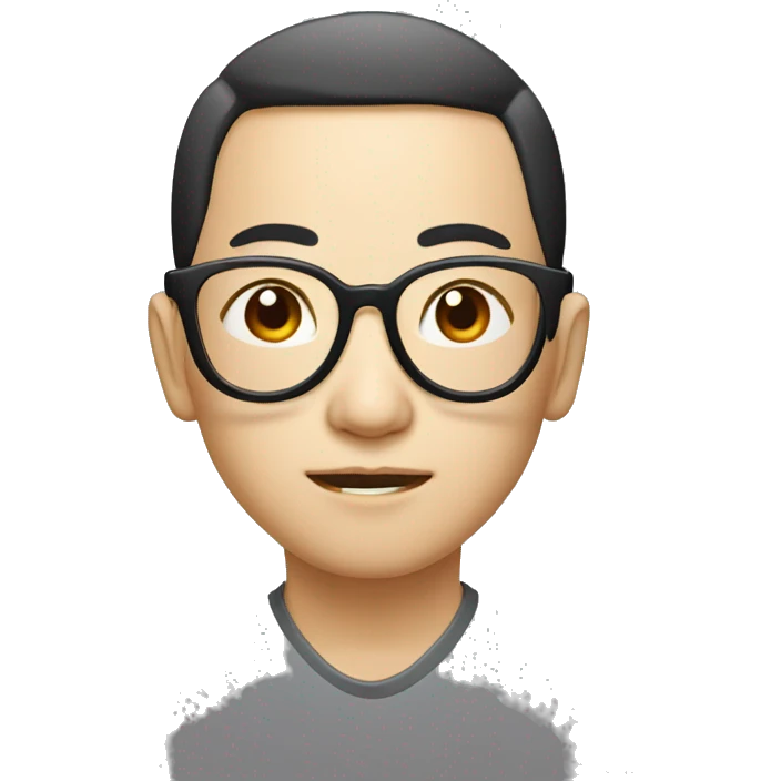 chinese with spectacles, young emoji