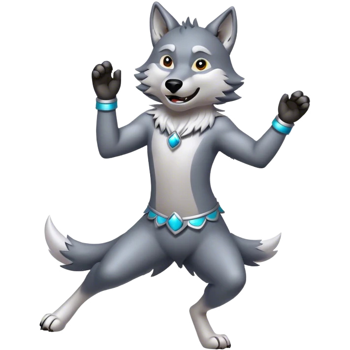 Wolf dancing emoji