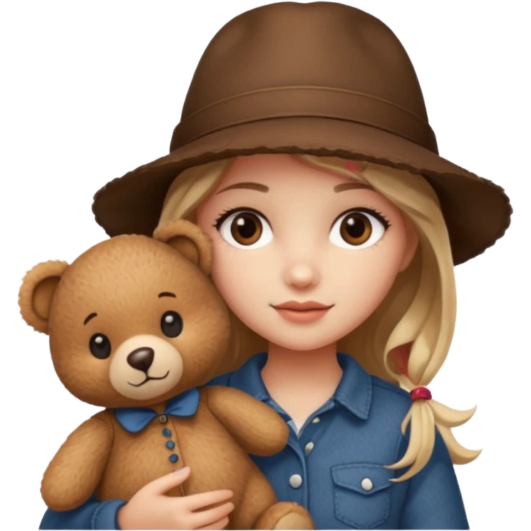 hat girl with bear  emoji
