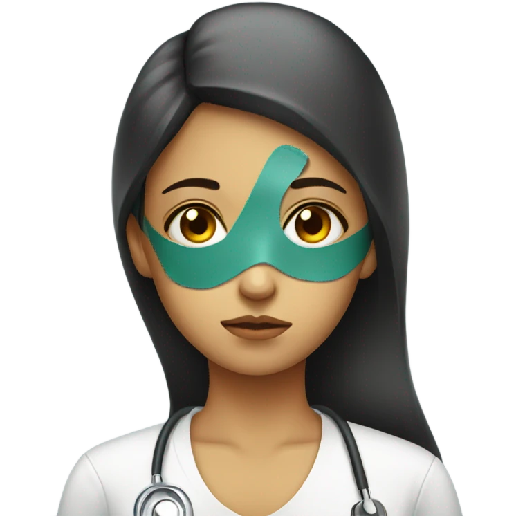 girl looking sad with a medical eye patch on emoji