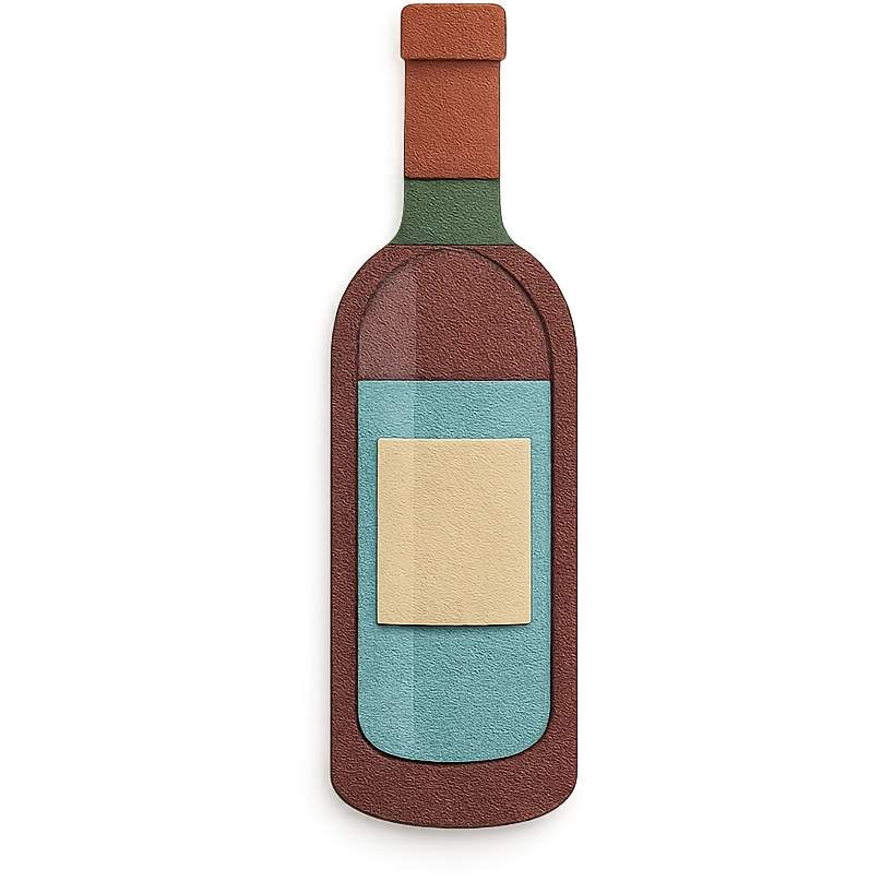 paper craft style wine bottle emoji
