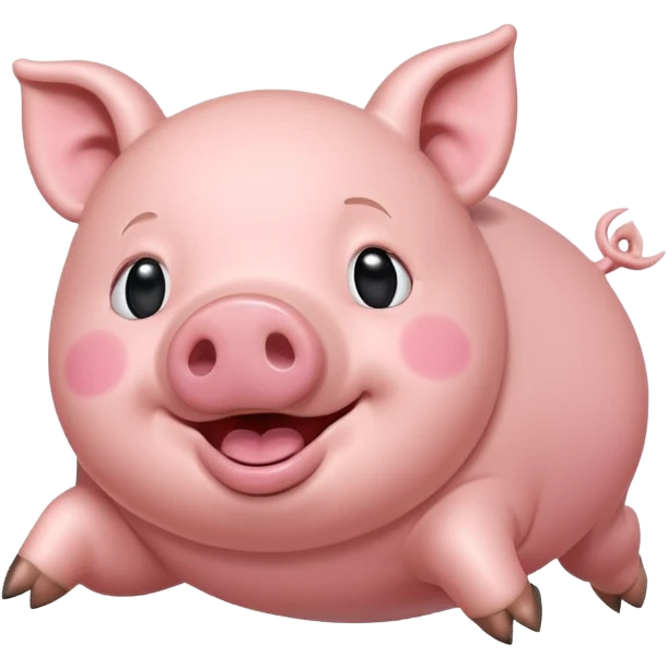 pig flying Through air emoji