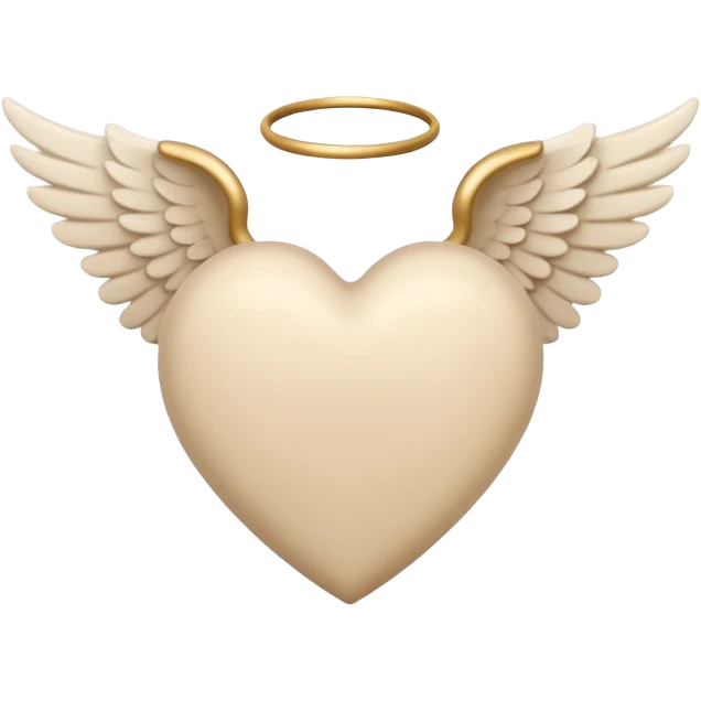 beige heart with white angel wings emoji