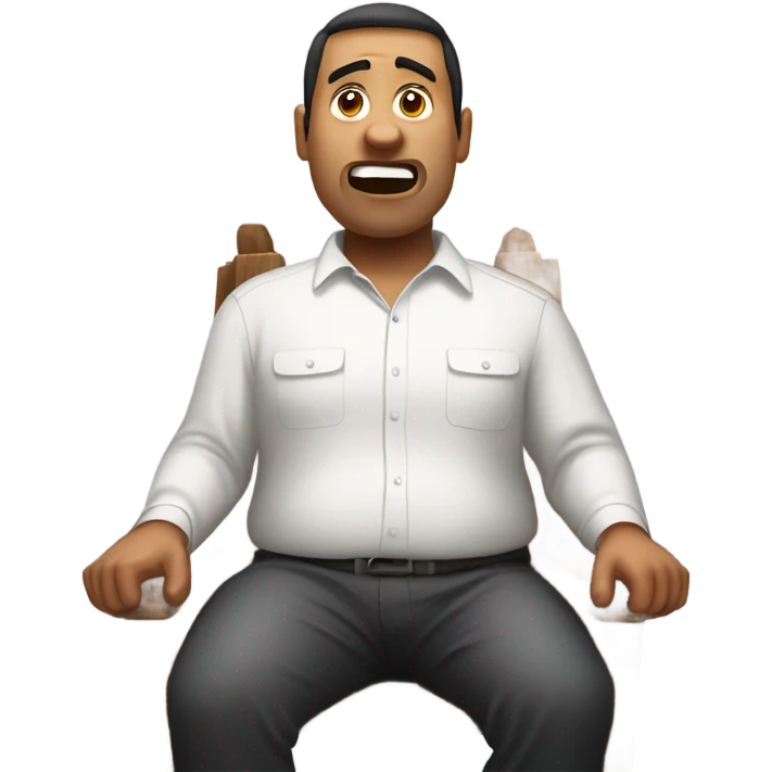 Fat guy breaking chair  emoji