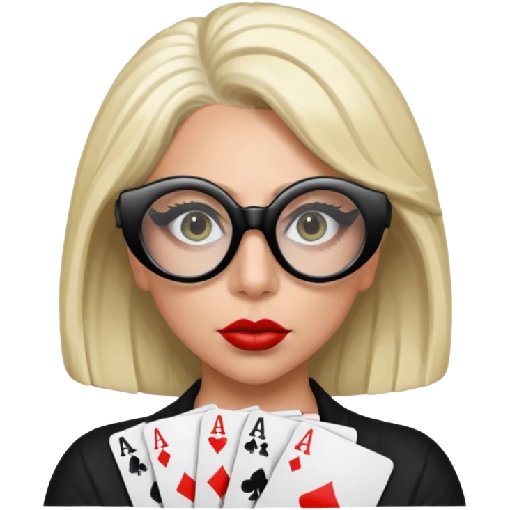Lady Gaga poker face mask/ glasses emoji