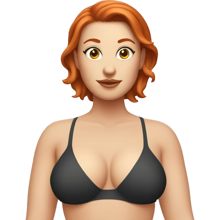 Curvy redhead white woman sfw bikini body pose emoji