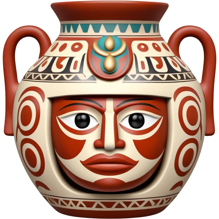 Moche ceramic warrior vessel emoji