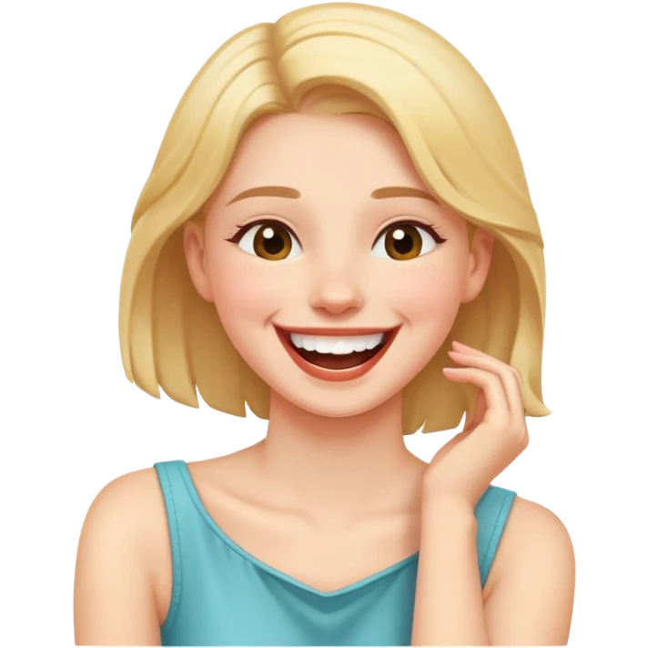 Girl with hand on neck laughing  emoji