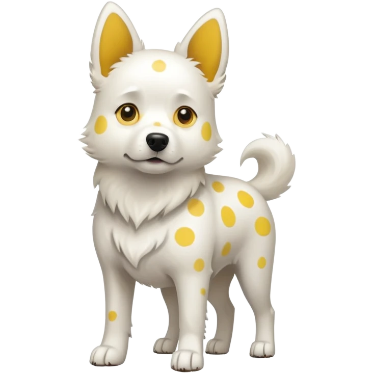 White dog with yellow spots  emoji