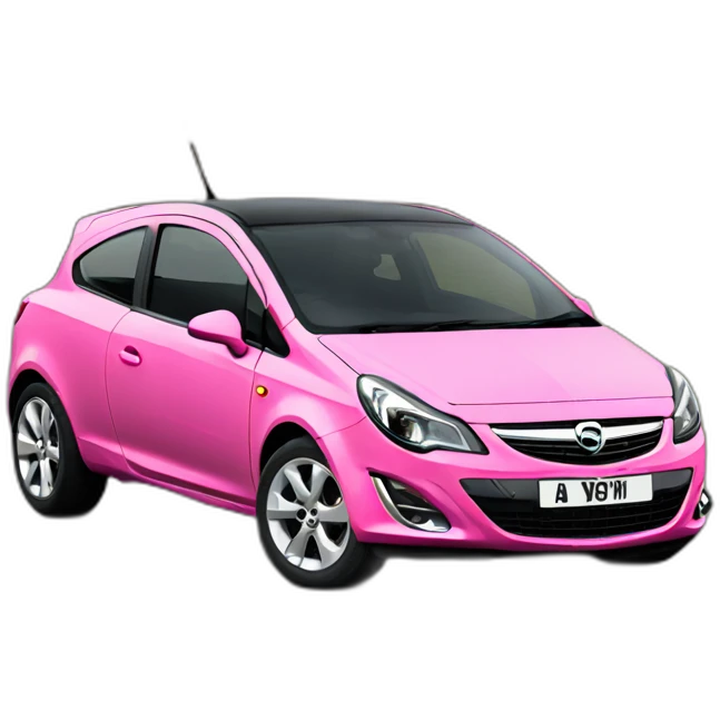 pink vauxhall corsa with minor damage to the front emoji