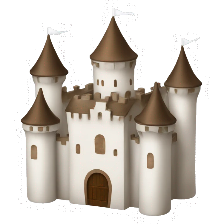 White and brown Castle emoji