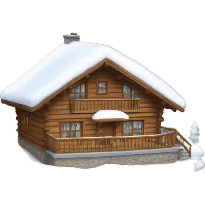 Chalet with snow emoji