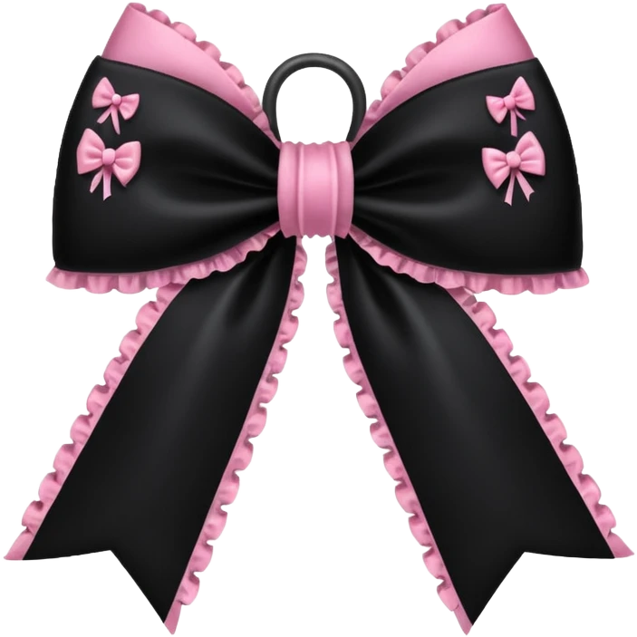 BLACKPINK-inspired gothic bow , no hearts, black and pink, cute,  emoji