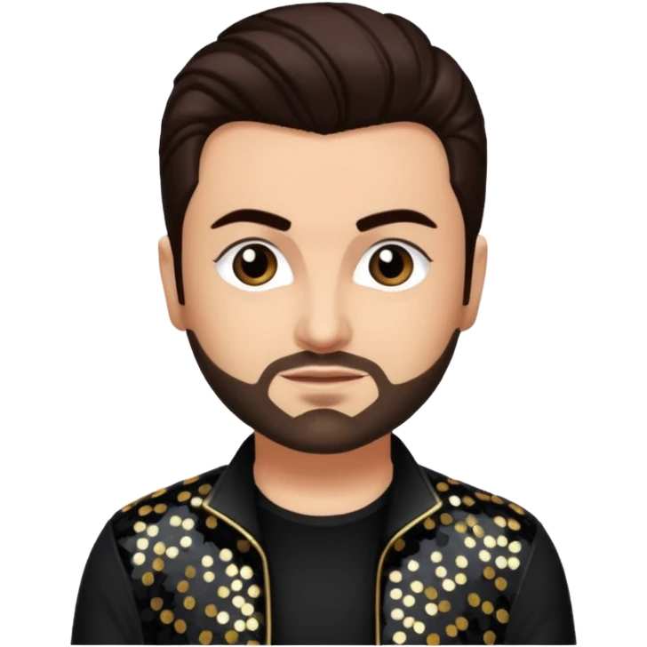 Chris Kirkpatrick from 'N Sync with dark brown hair, black sequin outfit, light skin emoji