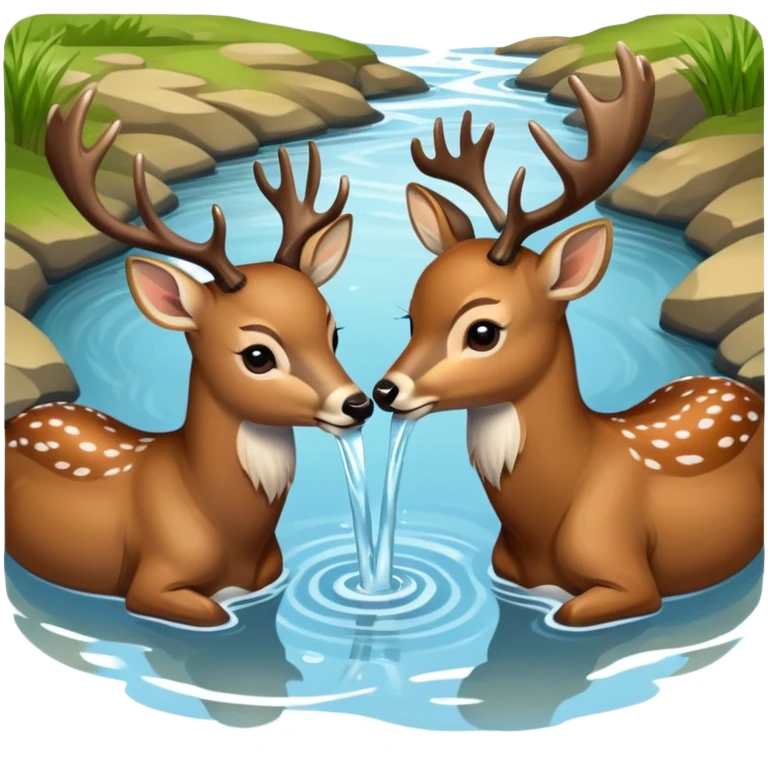 Deers drinking emoji