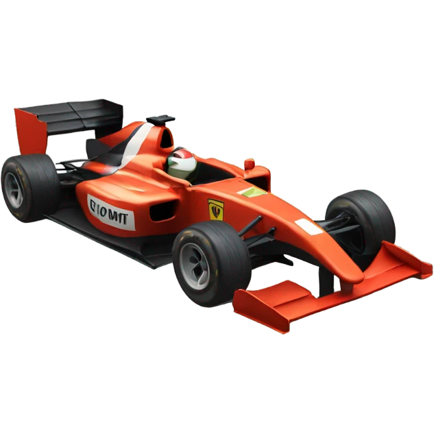Formula 1 car driven by a cat emoji
