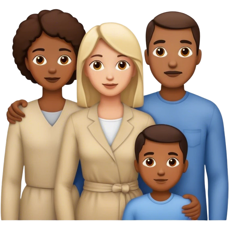 familia papa, mama, 2 hermanos y 1 hermana emoji