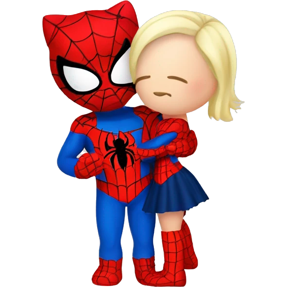 Hello kitty kissing Spider-Man  emoji