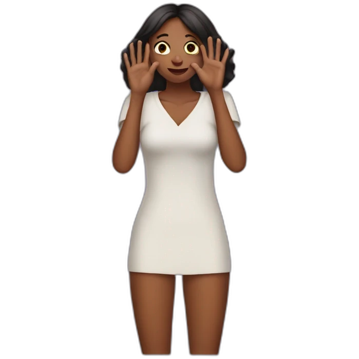 covering up with her hands emoji
