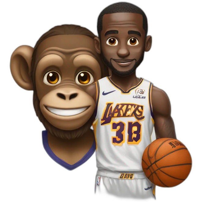 monkey with lebron jearsey emoji